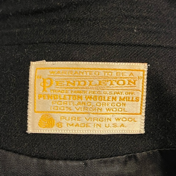 Pendleton Vintage Black Notched Collar Short Wool Jacket 12 - Picture 10 of 12